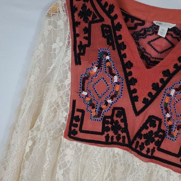 Cato White Casablanca Embroidered Lace Top - Picture 7 of 11
